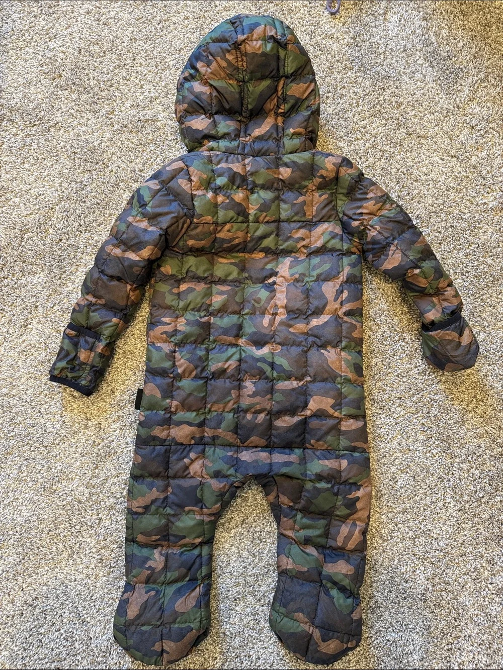 The North Face Rare Camo Insulated One-Piece Snowsuit - Green/Brown 18-24m